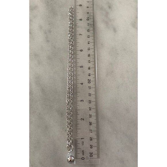 Sterling Silver Chain Bead Dangle Necklace Brand New - Picture 5 of 5